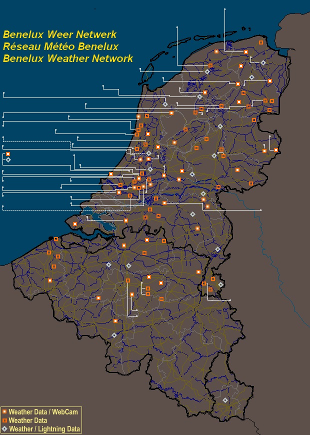 Mesomap of Benelux Weather Network Stations